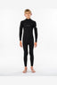 RIPCURL JUNIOR DAWN PATROL 43MM CHEST ZIP WETSUIT - BLACK.