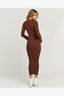 CHARLIE HOLIDAY TINA MIDI DRESS - CHOCOLATE