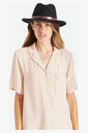 BRIXTON MESSER FEDORA FELT HAT BLACK