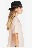 BRIXTON MESSER FEDORA FELT HAT BLACK