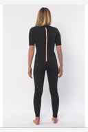 SISSTREVOLUTION SEVEN SEAS SHORT SLEEVE 2MM BACK ZIP FULL SUIT SOLID BLACK