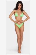 SURF CHECK HIKE BIKINI BOTTOM NEON GREEN