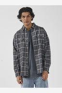 THRILLS GENUINE OVERSIZED FLANNEL SHIRT - MOOD INDIGO
