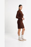 THING THING ZIGZAG TURTLE NECK DRESS - CHOCOLATE