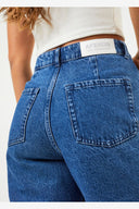 AFENDS SHELBY - HEMP DENIM WIDE LEG JEAN LONG - AUTHENTIC BLUE