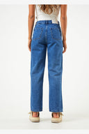 AFENDS SHELBY - HEMP DENIM WIDE LEG JEAN LONG - AUTHENTIC BLUE