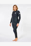 RIP CURL WOMENS DAWN PATROL 32MM GB BACK ZIP - BLACK