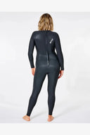 RIP CURL WOMENS DAWN PATROL 32MM GB BACK ZIP - BLACK