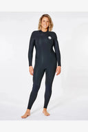 RIP CURL WOMENS DAWN PATROL 32MM GB BACK ZIP - BLACK