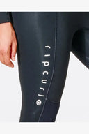 RIP CURL WOMENS DAWN PATROL 32MM GB BACK ZIP - BLACK