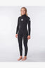 RIP CURL WOMENS DAWN PATROL 3/2mm CHEST ZIP STEAMER WETSUIT BLACK