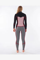 RIP CURL WOMENS DAWN PATROL 3/2mm CHEST ZIP STEAMER WETSUIT BLACK