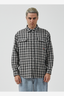 WORSHIP GRILLED LONG SLEEVE FLANNEL SHIRT - BLACK