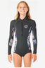 RIP CURL GIRLS GBOMB SUB LONG SLEEVE SPRING SUIT - CHARCOAL