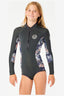 RIP CURL GIRLS GBOMB SUB LONG SLEEVE SPRING SUIT - CHARCOAL