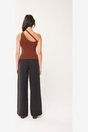 HUFFER DUSK ONE SHOULDER TANK - ESPRESSO