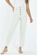 PAIGE BUTTON JEAN - SHADY WHITE