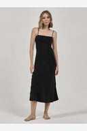 THRILLS INEZ MID LENGTH SLIP DRESS - ANTIQUE BLACK