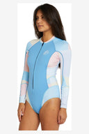 O'NEILL BAHIA NEO SKINS FRONT ZIP LONG SLEEVE SPRING 1MM SUIT - SUNDAE