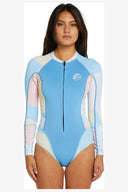 O'NEILL BAHIA NEO SKINS FRONT ZIP LONG SLEEVE SPRING 1MM SUIT - SUNDAE