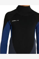 ONEILL KIDS DEFENDER BACK ZIP 4/3mm WETSUIT GUNMETAL BLACK MARINE