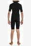 O'NEILL BOYS DEFENDER CHEST ZIP SHORT SLEEVE SPRING 2MM WETSUIT - BLACK