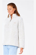 RIP CURL DARK N STORMY 1/4 ZIP CREW - OFF WHITE