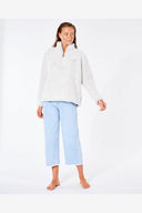 RIP CURL DARK N STORMY 1/4 ZIP CREW - OFF WHITE