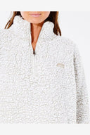 RIP CURL DARK N STORMY 1/4 ZIP CREW - OFF WHITE