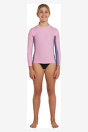 O'NEILL GIRLS CLASSIC UV LONG SLEEVE RASH VEST - PINK