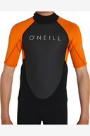 ONEILL O'NEILL KIDS REACTOR ORANGE WETSUIT SPRINGSUIT 2MM SHORT SLEEVE BLACK BLAZE