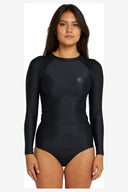 O'NEILL WOMENS CLASSIC LONG SLEEVE UV RASH VEST - BLACK